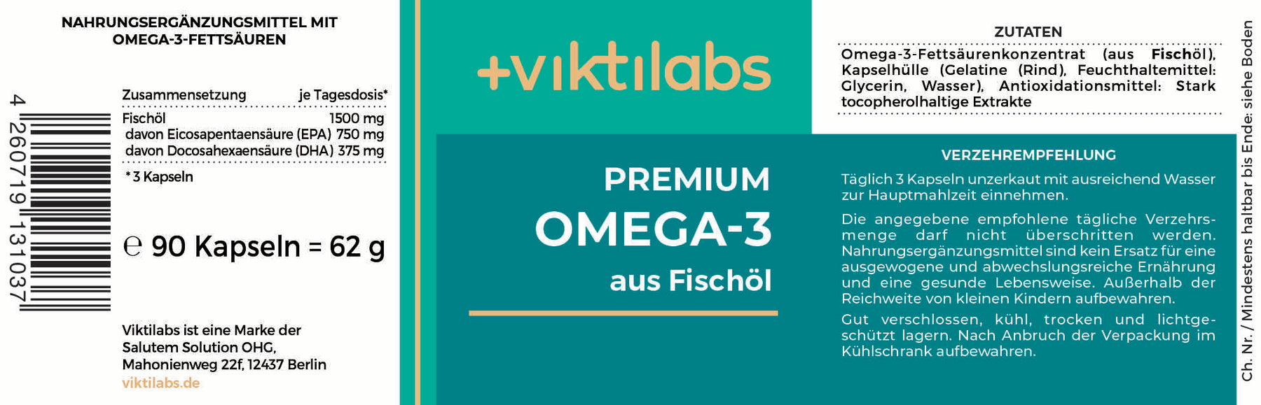 Premium Omega-3 Fish Oil Capsules
