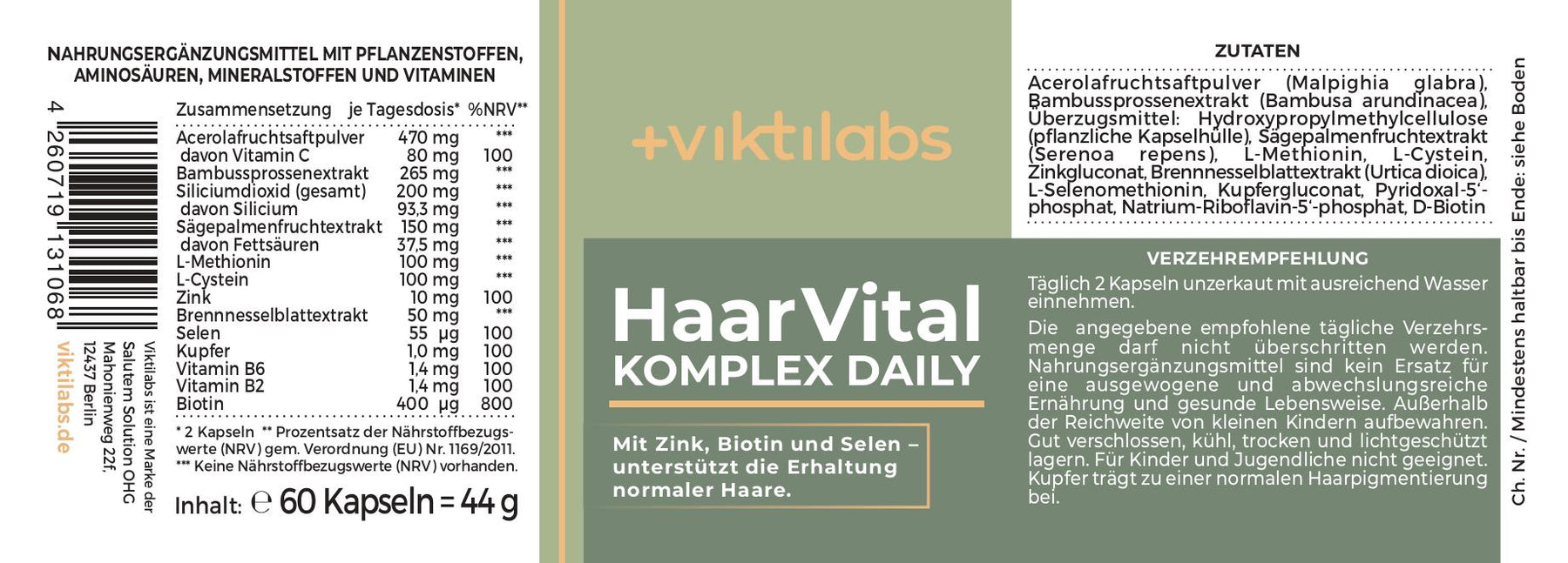Oferta especial para HaarVital Komplex Diario (60 cápsulas)