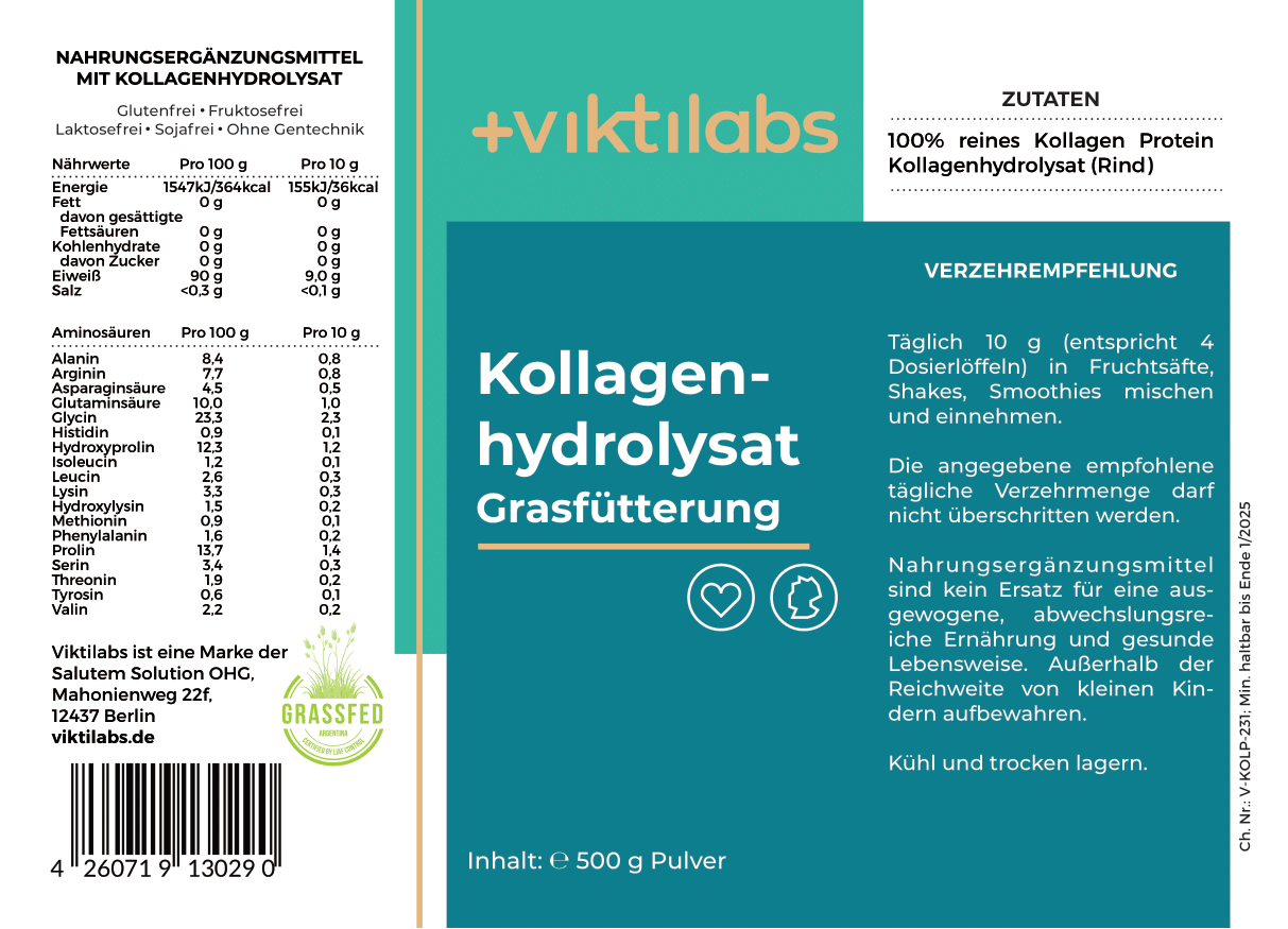 9 Packungen Kollagen aus Grasfütterung á 500g