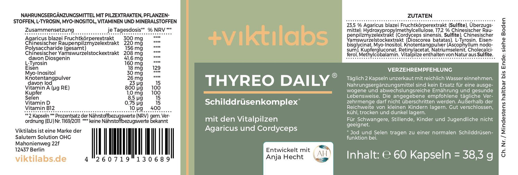 Oferta especial para Thyreo Daily: Todos los componentes esenciales para la producción de hormonas tiroideas (60 cápsulas)