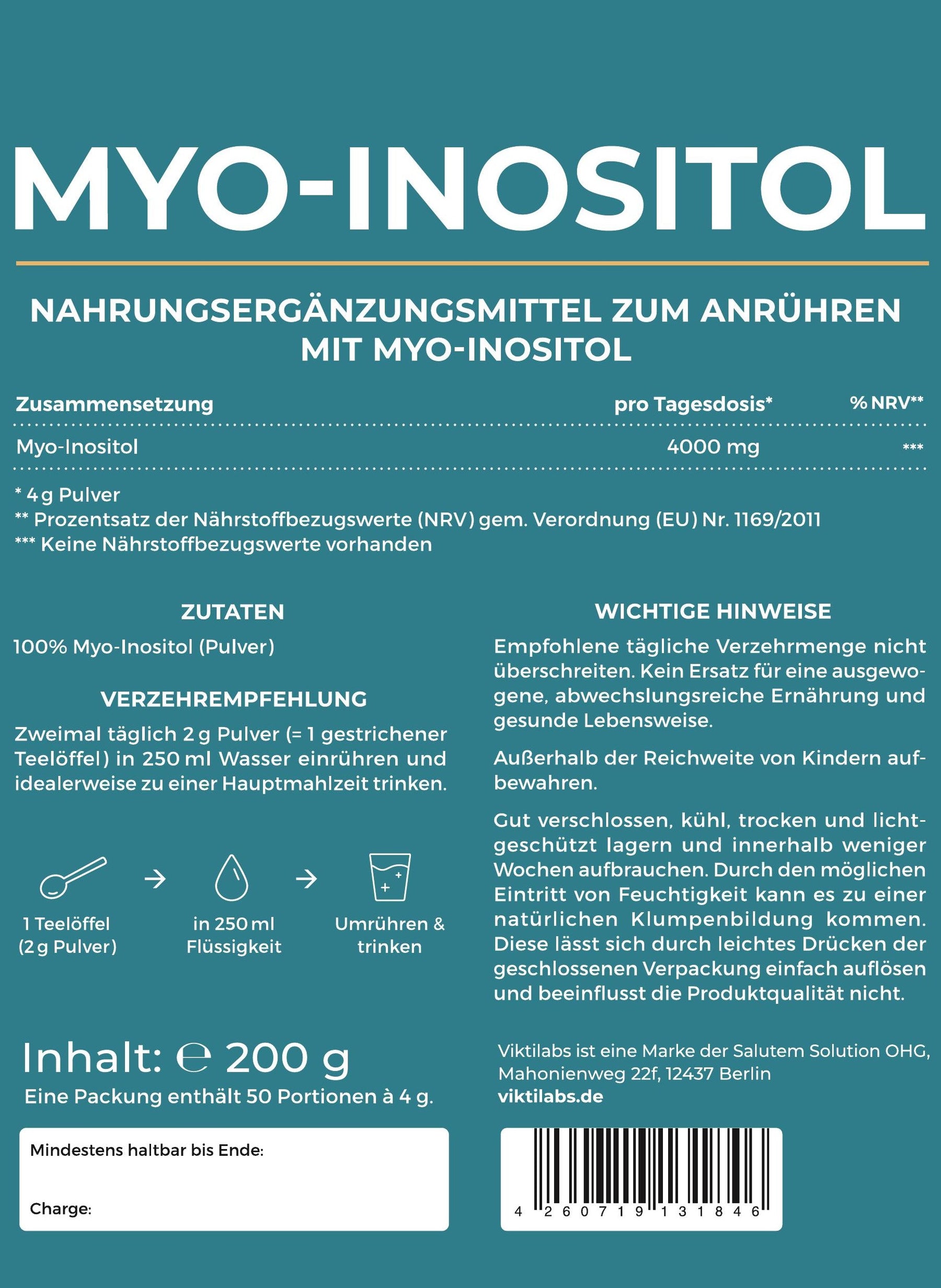 Myo-Inositol-Zutaten