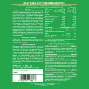 Etiqueta de la bolsa de Daily Greens