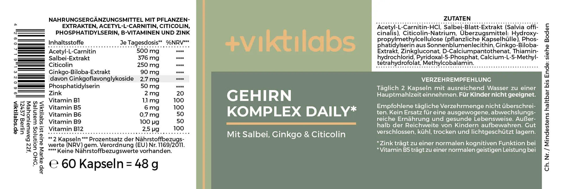 BioPak Label Gehirn Komplex Daily 160x50 23.07.2026