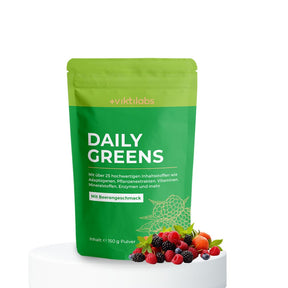 Daily Greens with Berry Flavor: 25+ active ingredients from adaptogens, plant extracts, and enzymes